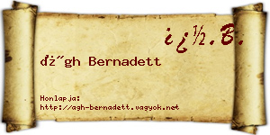 Ágh Bernadett névjegykártya