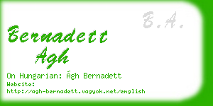 bernadett agh business card