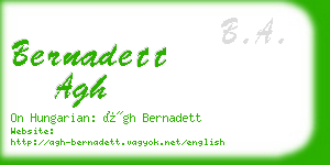 bernadett agh business card